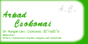 arpad csokonai business card